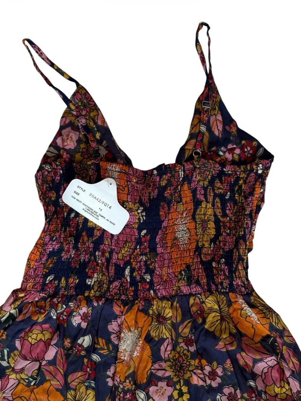 NWT Angie floral wide leg sleeveless jumpsuit navy flowy - Picture 4 of 6